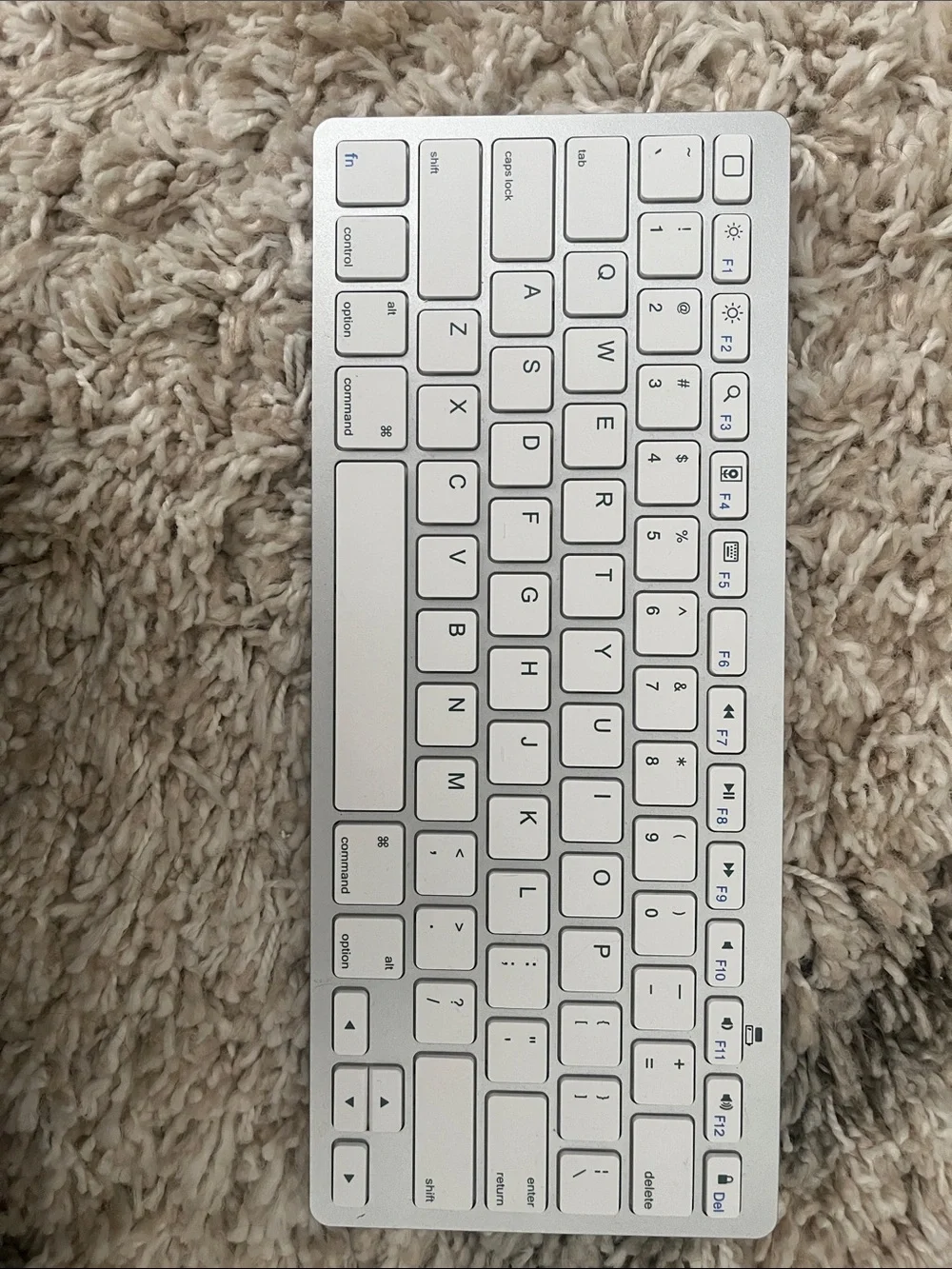 Wireless White Bluetooth Keyboard for Home Office